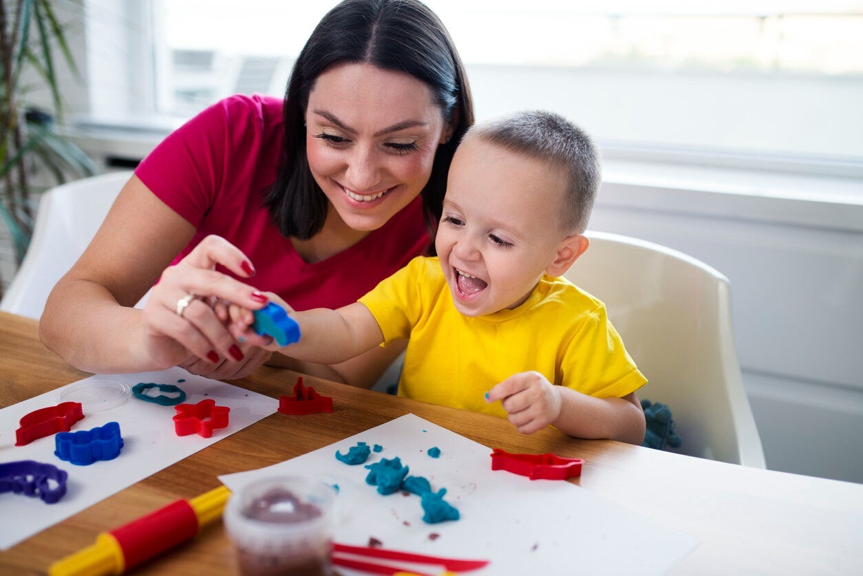 A child experiencing sensory integration therapy in a special room